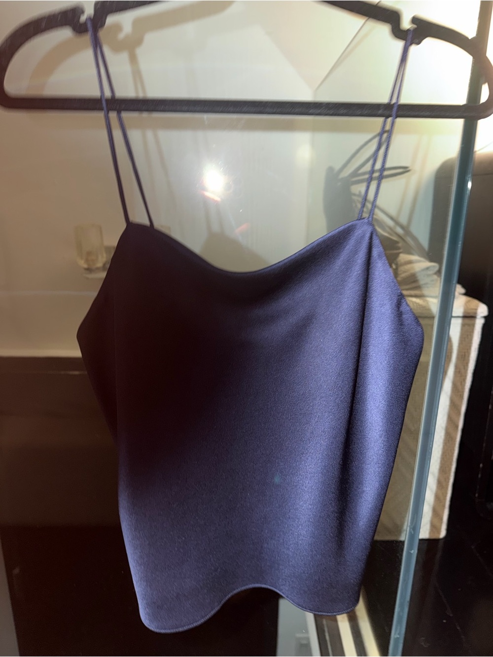 Alice + Olivia Navy Strapless Satin Too size XS